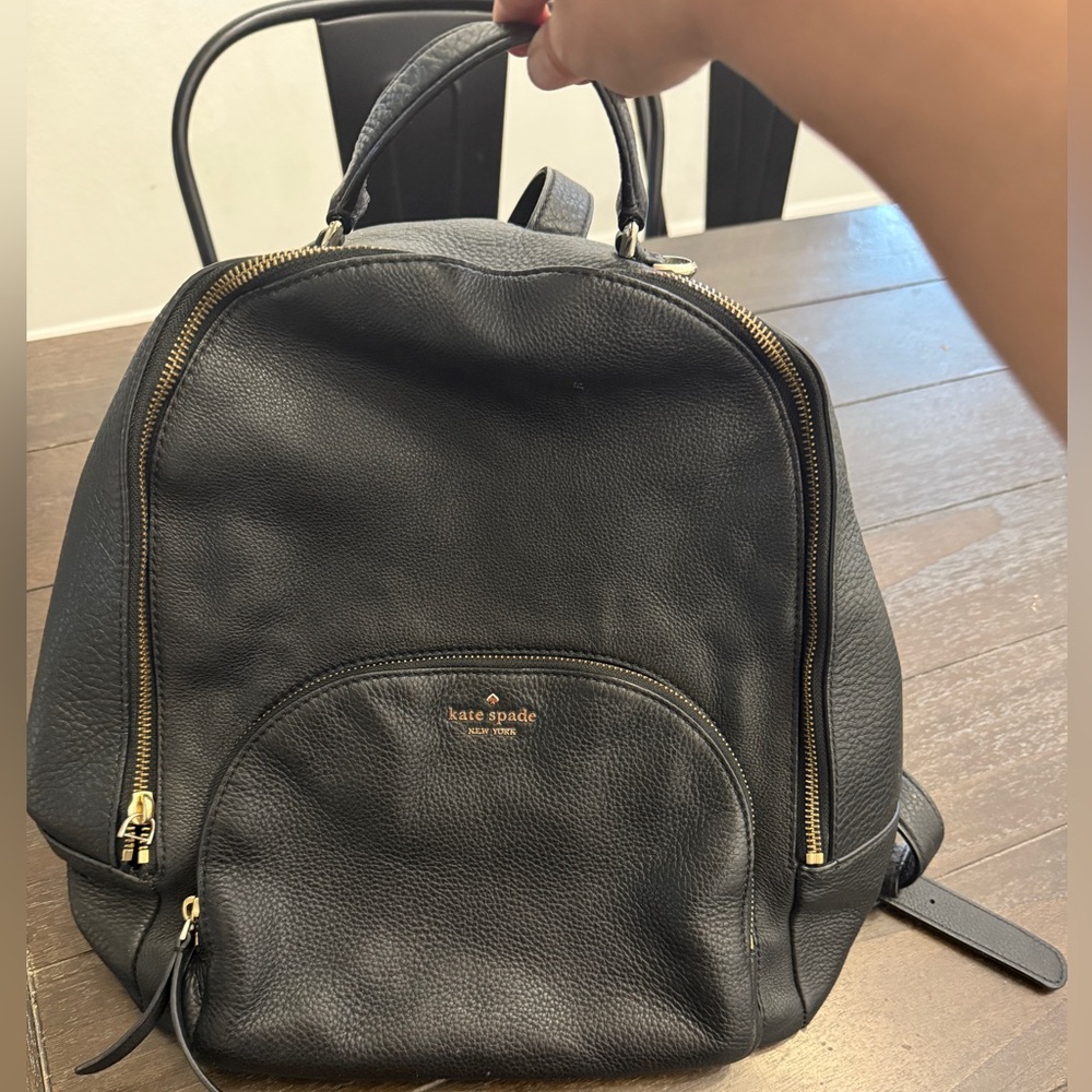 Kate Spade Black Textured Backpack